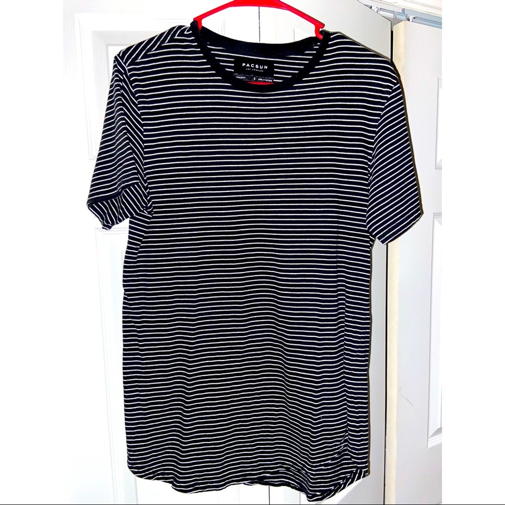 Pac Sun Black/White Striped T-shirt